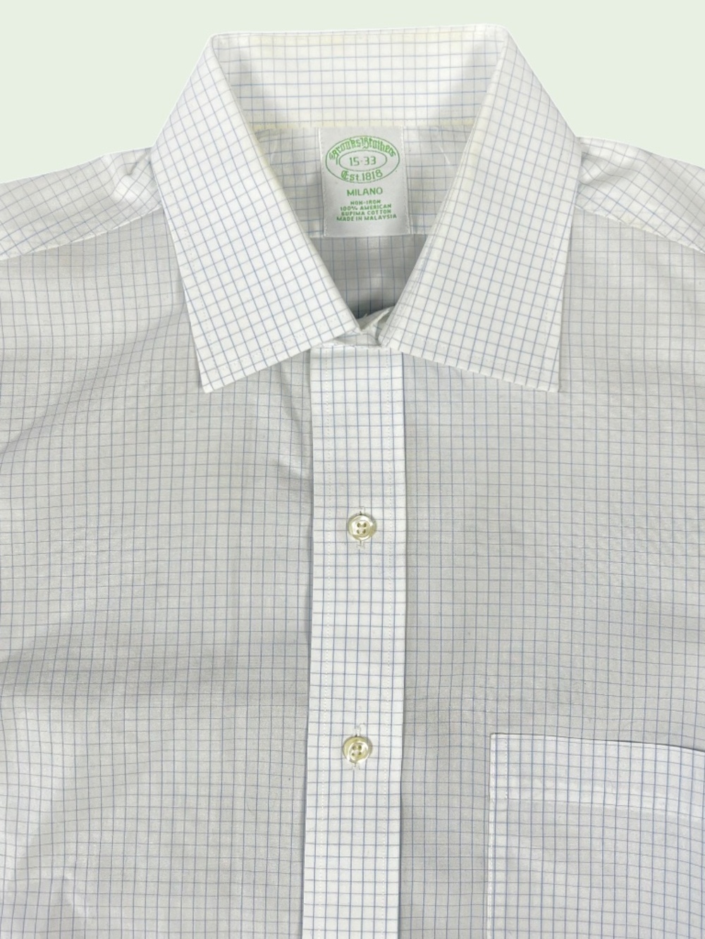 Brooks Brothers Milano American Supima Cotton Button Up Dress Shirt Men's 15-33